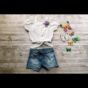 Embroidered Blouse w/ Shorts